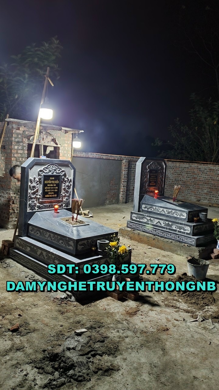 lắp đặt mộ đá tam cấp đá tự nhiên đẹp nhất 2023